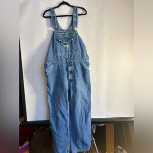 LIBERTY DENIM BIB OVERALLS SIGNATURE GREEN ACCENTS 5-PIECE BIB POCKETS SIZE 38